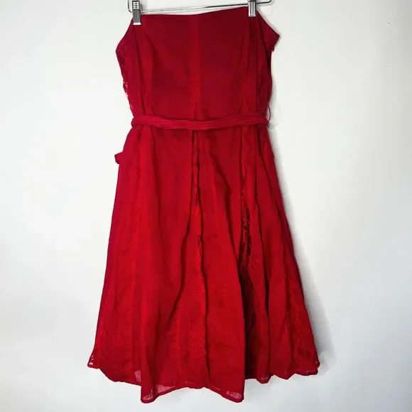 moulinette soeurs red dress New Anthropologie Red